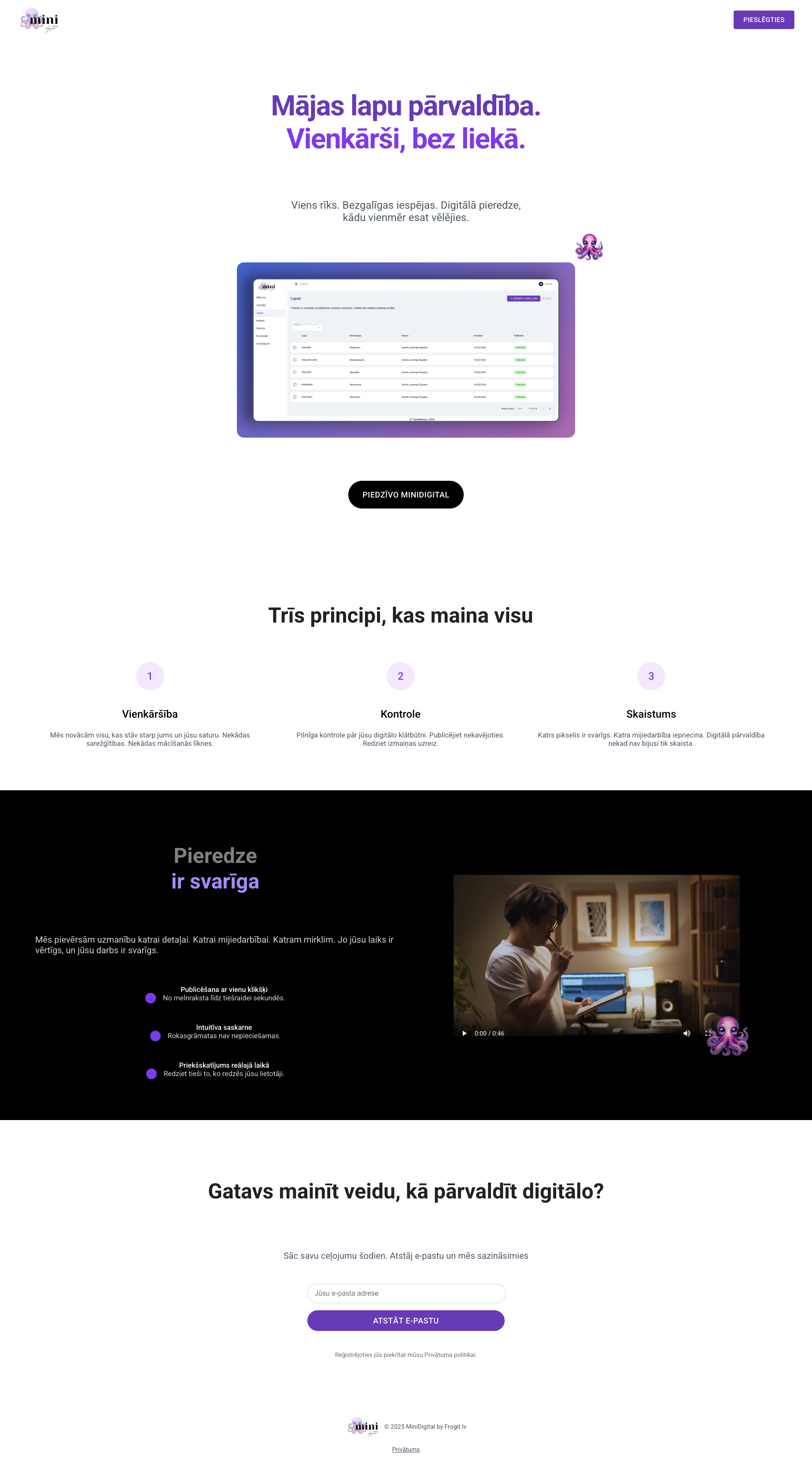 MiniDigital / CMS izstrāde screenshot 2
